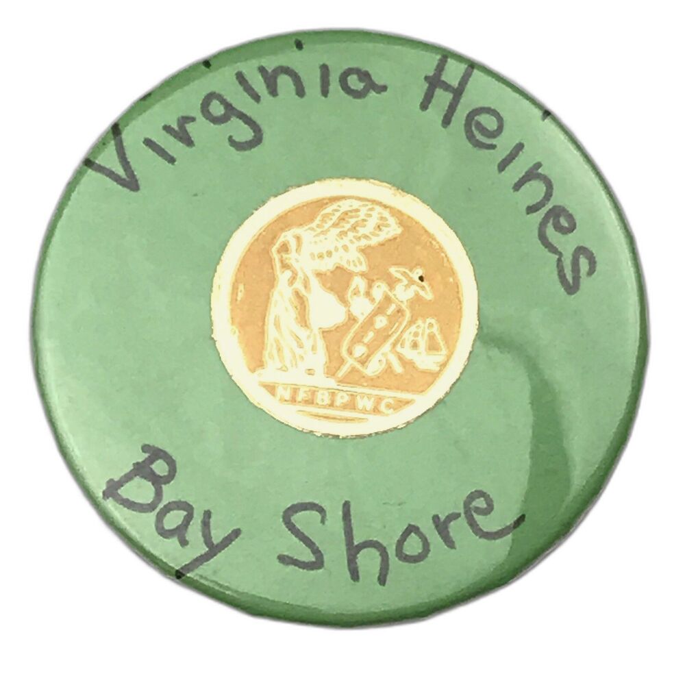 Virginia Heines Bay Shore Pin Button Vintage Handmade Small Batch